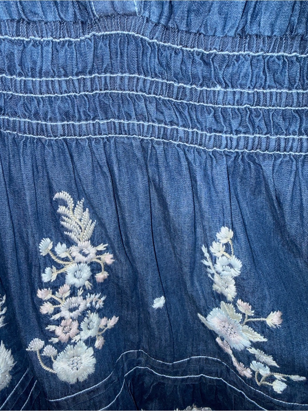 Anthropologie Indigo Blue Embroidered Denim Mini Dress. New with tags. - Picture 6 of 13